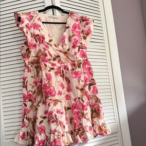 Abercrombie & Fitch Cream and Pink Dress